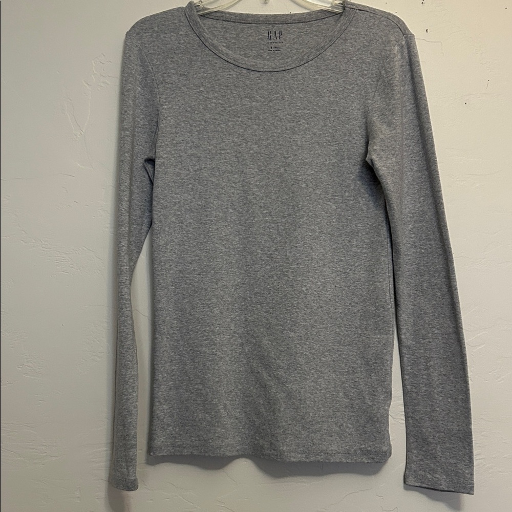 GAP Women's Long Sleeve Crewneck Tee - Heather Gray